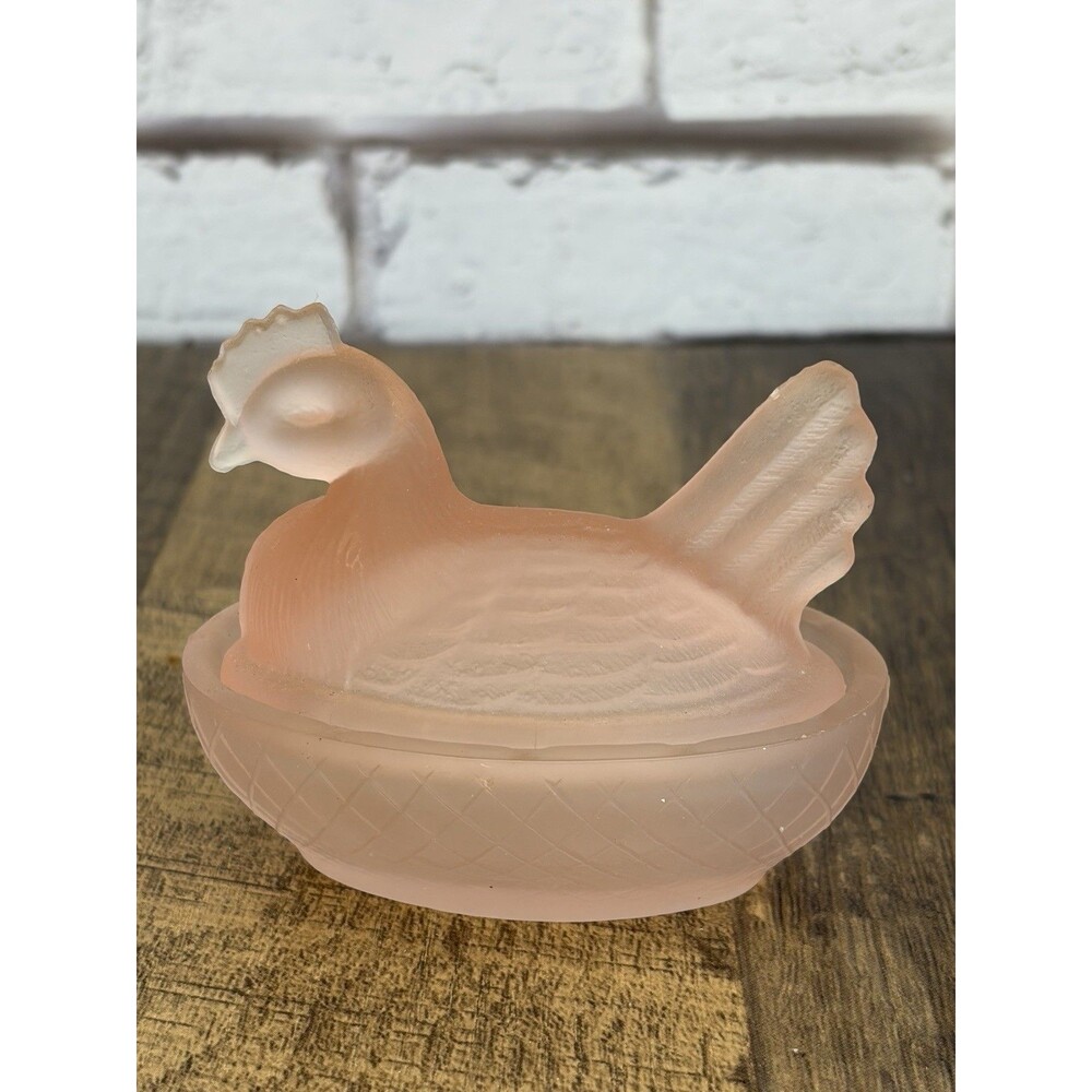 Frosted Pink Hen On Nest Salt Cellar 3.5” Rose’s Closet?